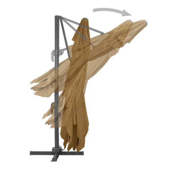 vidaXL Konzolni vrtni suncobran s aluminijskom šipkom 400x300 cm taupe