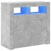 vidaXL Komoda s LED svjetlima siva boja betona 80 x 35 x 75 cm