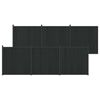 vidaXL Panel ograde 6 pcs WPC i aluminij Crna