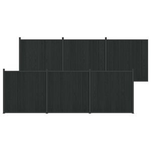 vidaXL Panel ograde 6 pcs WPC i aluminij Crna