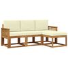 vidaXL Set vanjskih sofa 4 pcs Prirodna i krem Poliester