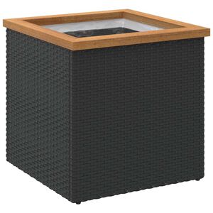 vidaXL Sadilica crna 40 x 40 x 40 cm od poliratana