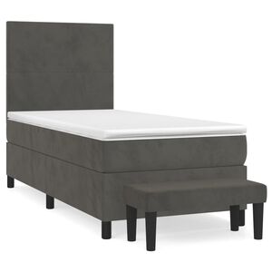 vidaXL Box spring krevet s madracem tamnosivi 80 x 200 cm bar&scaron;unasti