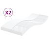 vidaXL Madraci od pjene 2 kom bijeli 100x200 cm 7 zona tvrdoća 20 ILD