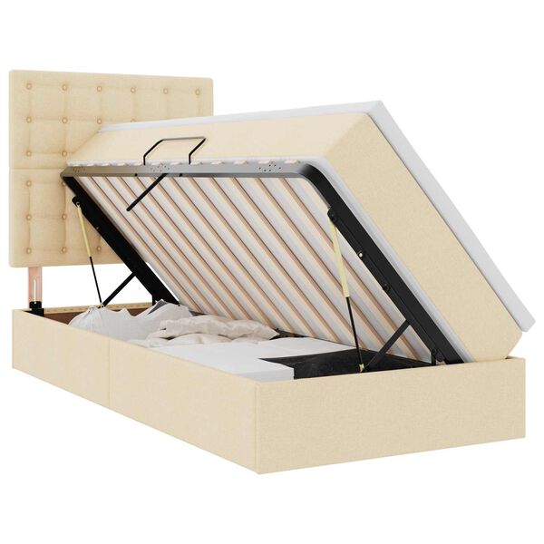 vidaXL Krevet s madracem i skladi&scaron;tem Krema 90 x 190 cm Poliester