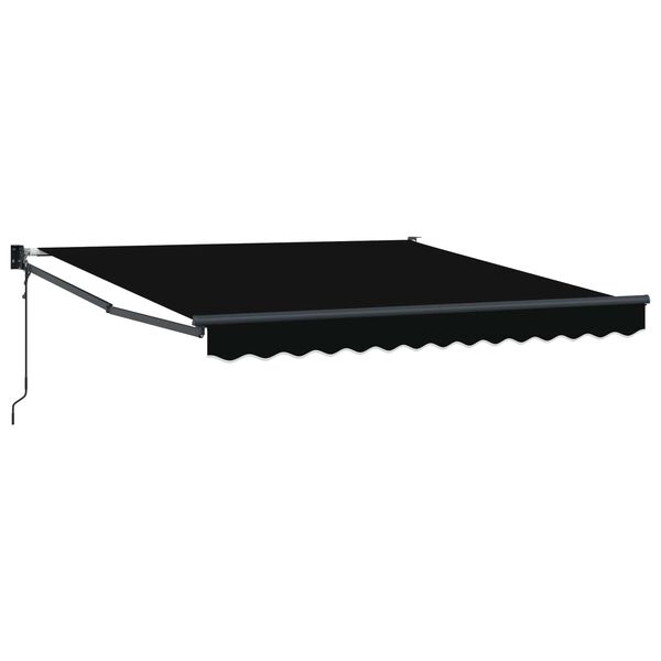 vidaXL Skrovita tenda Crna 350 x 250 cm Poliester i aluminij
