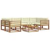 vidaXL Set vanjskih sofa s jastukom 7 pcs Prirodna i krem