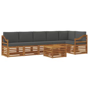 vidaXL Set vanjskih sofa 7 kom. Prirodna i antracit Poliester