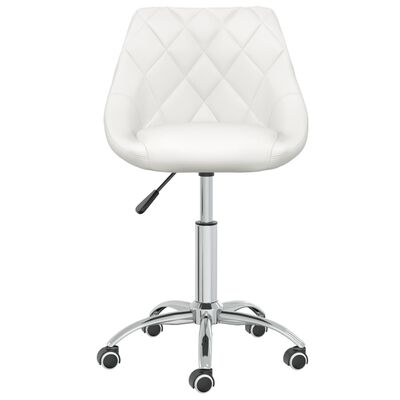 vidaXL Okretne blagovaonske stolice od umjetne kože 4 kom bijele