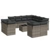vidaXL 12-dijelni set vrtnih sofa od poliratana s jastucima sivi