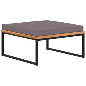 vidaXL Tabure s jastukom 66x66x36 cm tamnosivi masivno drvo bagrema