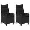 vidaXL Vrtna stolica 2 pcs Crna 56 x 64 x 94 cm Čelik i poliester