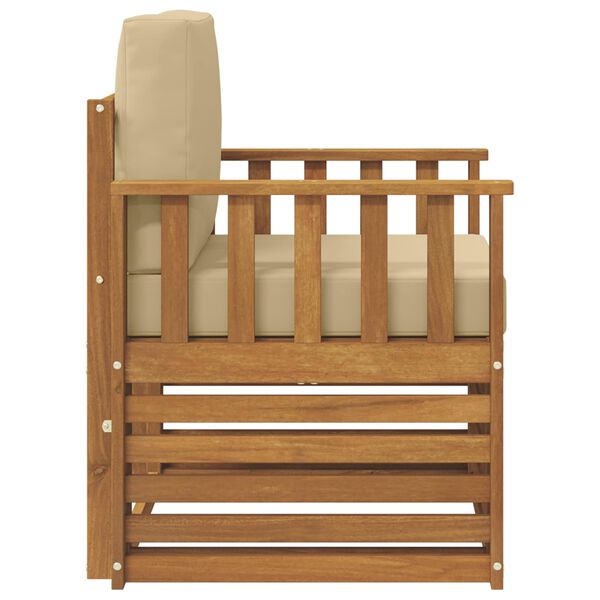 vidaXL Set vanjskih sofa Čvrsto drvo akacije i poliester Prirodna