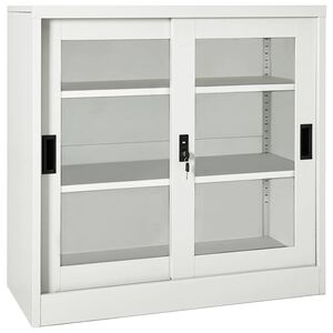 vidaXL Ormarić s kliznim vratima svjetlosivi 90 x 40 x 90 cm čelični