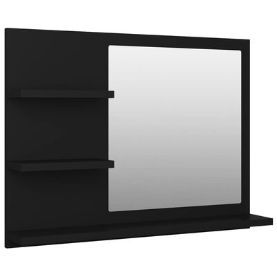 vidaXL Kupaonsko ogledalo crno 60 x 10,5 x 45 cm konstruirano drvo