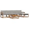 vidaXL Set vanjskih sofa s jastukom 6 pcs Prirodna i svijetlo siva