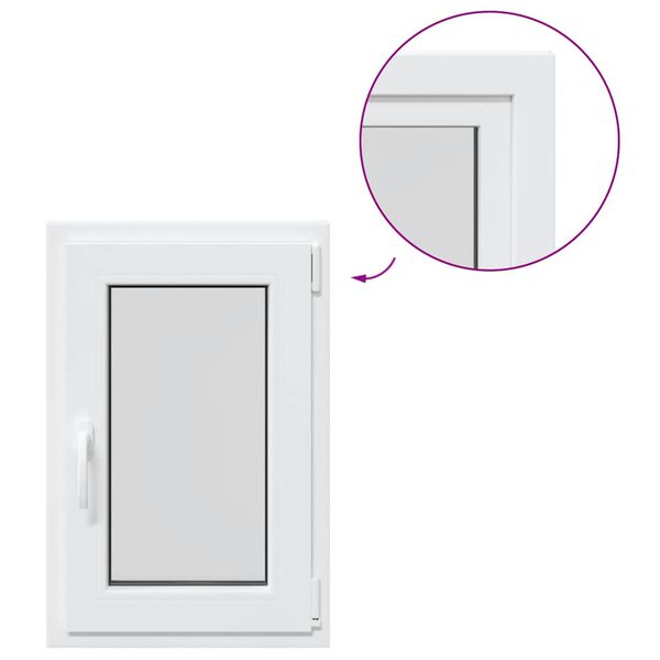 vidaXL Podrumski prozor "RISOR" 50x75 cm Okretno-nagibni DIN lijevi bijeli