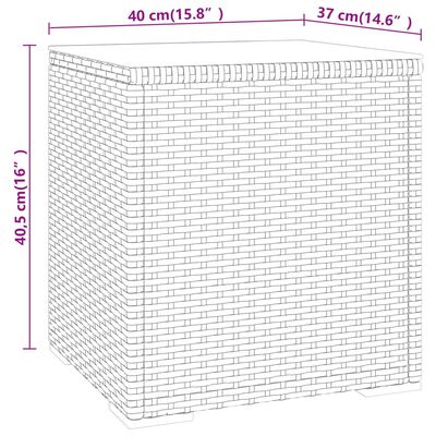 vidaXL Bočni stolić sivi 40 x 37 x 40,5 cm poliratan i kaljeno staklo