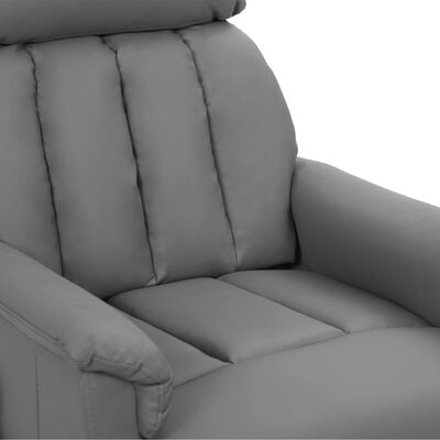 vidaXL Fotelja na podizanje od umjetne kože siva