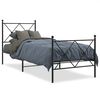 vidaXL Metalni okvir kreveta uzglavlje i podnožje crni 80x200 cm