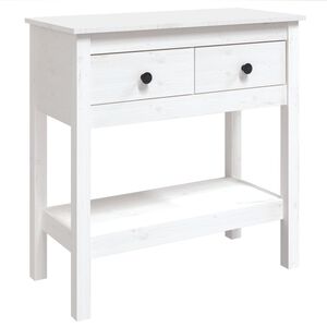 vidaXL Konzolni stol bijeli 75 x 35 x 75 cm od masivne borovine