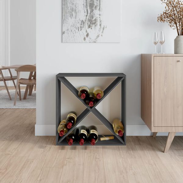 vidaXL Ormarić za vino sivi 62 x 25 x 62 cm od masivne borovine