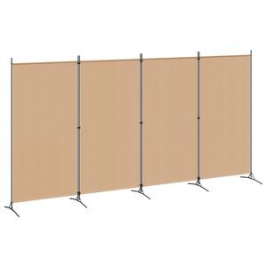 vidaXL 4-panelni pregradni zid Bež 346 x 180 cm Tkanina