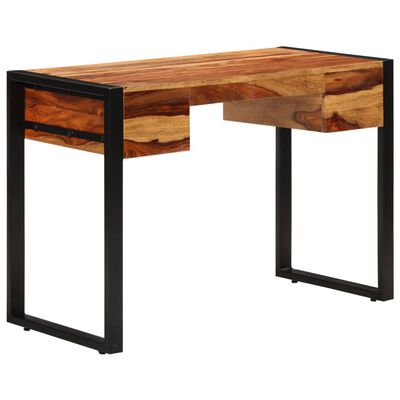 vidaXL Radni stol s 2 ladice od masivnog drva šišama 110 x 50 x 77 cm