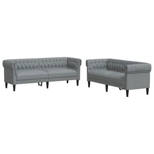 vidaXL 2-dijelni set sofa svjetlosivi od tkanine