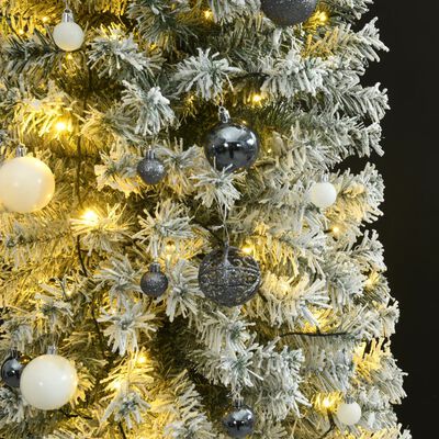 vidaXL Tanko božićno drvce 300 LED s kuglicama i snijegom 300 cm