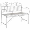vidaXL Vrtna klupa 2 -Seater 103,5 x 59 x 89 cm Čelik Antič White