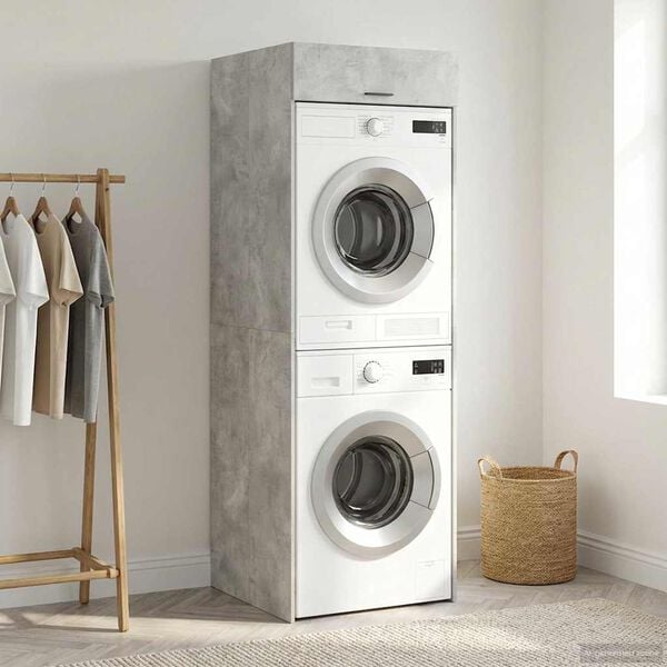 vidaXL Ormar za perilicu rublja s pohranom Beton 67,5 x 68 x 200 cm