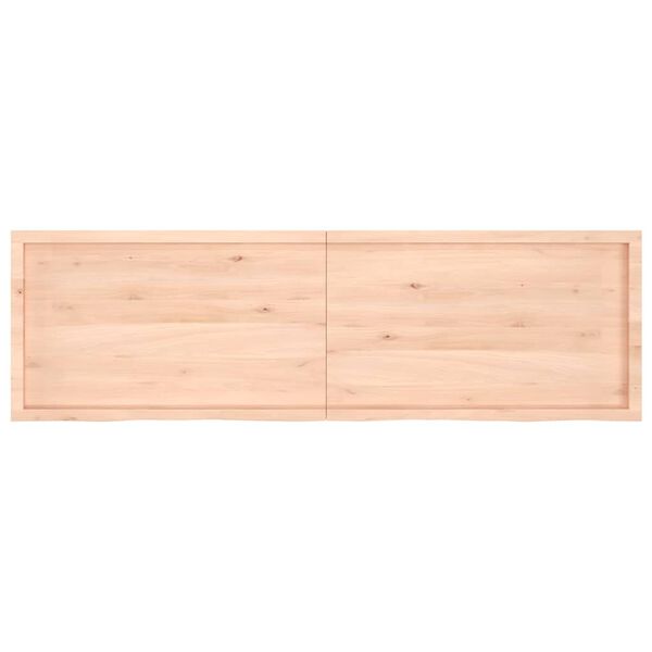vidaXL Zidna polica 200x60x(2-4) cm neobrađena masivna hrastovina
