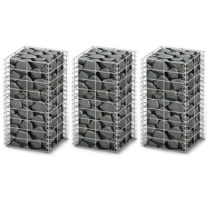 vidaXL Set gabiona 3 kom od pocinčane žice 25 x 25 x 50 cm