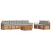 vidaXL Set vanjskih sofa s jastukom 7 pcs Prirodna i svijetlo siva
