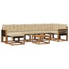 vidaXL Set vanjskih sofa s jastukom 8 pcs Prirodna i bež