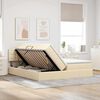 vidaXL Krevet s od storage s madracem Krema 200 x 200 cm Lažna koža