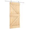 vidaXL Klizna vrata 90 x 210 cm Masivna borovina Prirodna i bijela