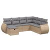 vidaXL 7-dijelni set vrtnih sofa s jastucima bež od poliratana