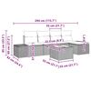 vidaXL Sjedeća garnitura za vrt s jastukom 6 pcs Bež poliratan
