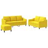 vidaXL 3-dijelni set sofa s jastucima svjetložuti od tkanine