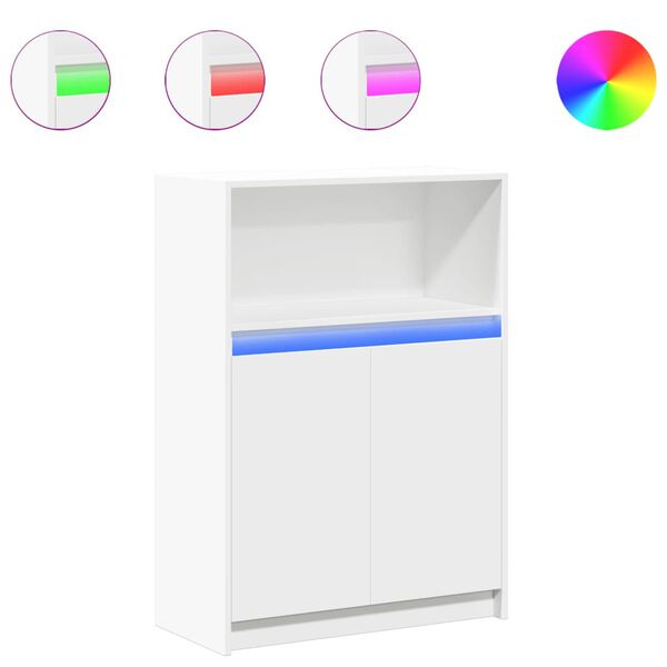 vidaXL Komoda s LED svjetlima bijela 72x34x100 cm konstruirano drvo