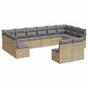 vidaXL 12-dijelni set vrtnih sofa od poliratana s jastucima bež