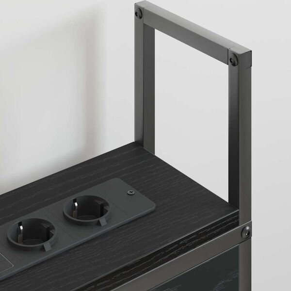 vidaXL Uzgled za skladi&scaron;tenje s postajom za punjenje Crni hrast 135 cm