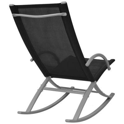 vidaXL Vrtne stolice za ljuljanje 2 kom čelik i tekstilen crne