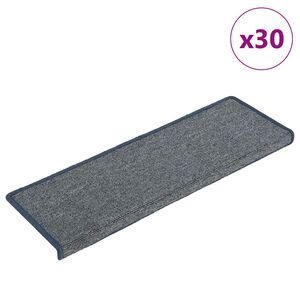 vidaXL Prostirke za stepenice 30 kom 65x21x4 cm svijetlo sive i plave pravokutne rubove