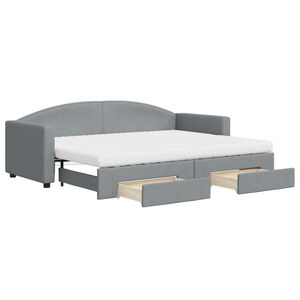 vidaXL Dnevni krevet na razvlačenje svjetlosivi 80 x 200 cm od tkanine
