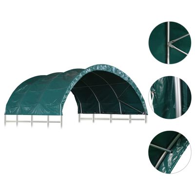 vidaXL Šator za stoku PVC 3,7 x 3,7 m zeleni
