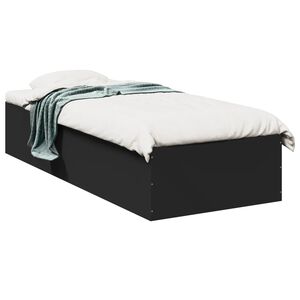 vidaXL Okvir za krevet crni 75 x 190 cm od konstruiranog drva