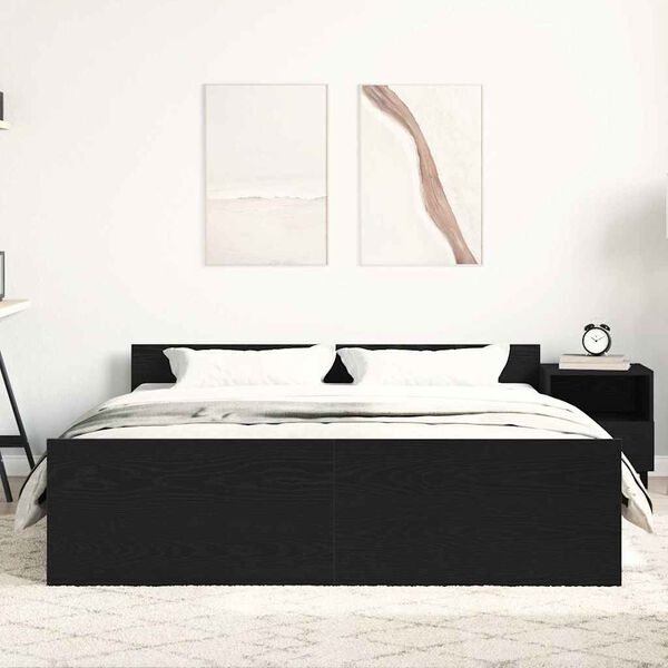 vidaXL Okvir kreveta bez madraca crni hrast 150x200 cm drveni